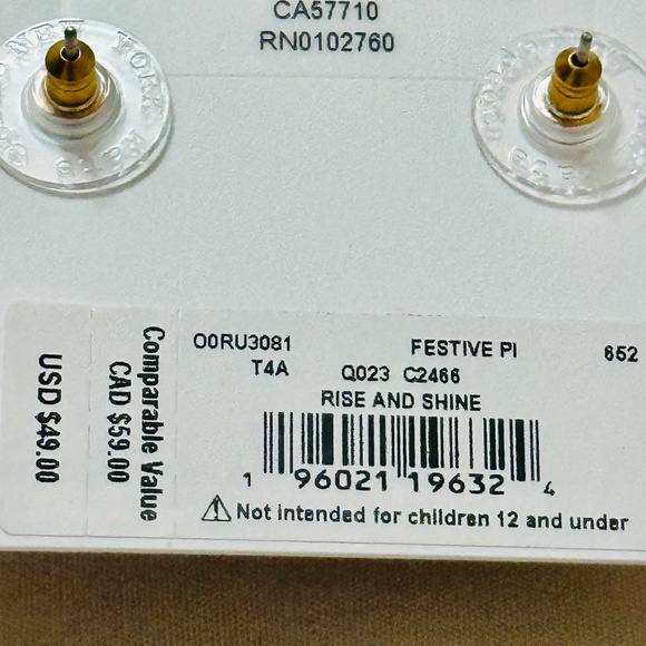 NWT Kate Spade New York, “Pink Rose & Shine” large, round solitaire earrings. - Picture 4 of 7